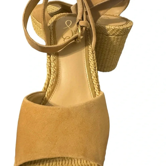 🤎 SAM EDELMAN “Immie” Platform Wedge Sandals Sz 9.5 🤎 - Picture 7 of 7